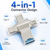 VVIA 4-in-1 TF Card Reader with Type-C and Micro USB