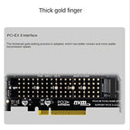 Bloepum Dual NVMe PCIe X8 Bifurcation Adapter Card