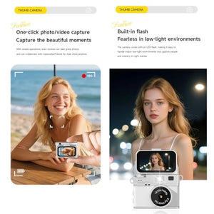 Masreoi Portable 1080P Retro Flip-Screen Pocket Digital Camera