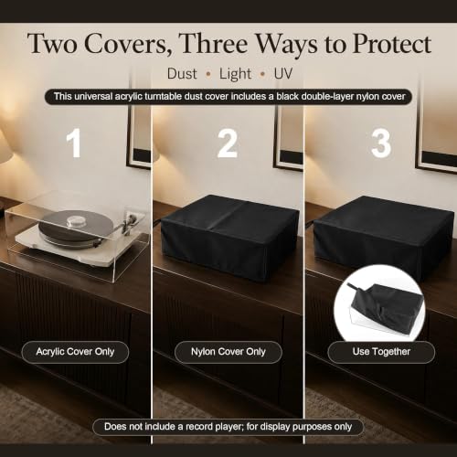 LUTQ Universal Acrylic Turntable Dust Cover with Nylon Sleeve — main product image