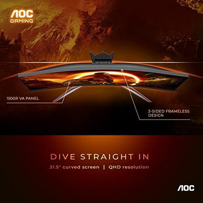 AOC CQ32G2S 32" 165Hz Curved QHD Gaming Monitor