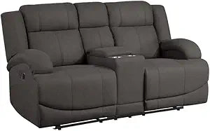 Lexicon Camryn Fabric Double Reclining Loveseat Chocolate