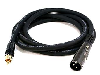 Monoprice 104777 XLR Male to RCA Male Cable 6ft