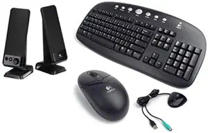 Logitech 967782-0403 Cordless Desktop Keyboard Mouse Speakers — main product image