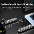 SSK 256GB Dual USB-C and USB-A Portable External SSD Drive