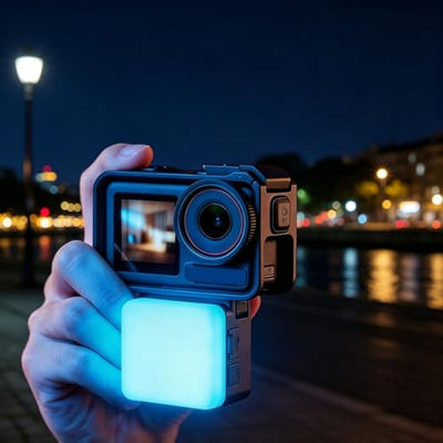 Masreoi Rechargeable RGB LED Cube Video Light for Action Cameras