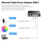 URELEGAN PoE to USB-C Power Converter, IP65 Weatherproof