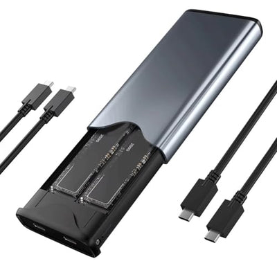 Raxmolo Dual-Bay M.2 NVMe and SATA SSD Enclosure