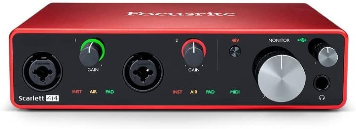Focusrite Scarlett 4i4 3rd Gen USB Recording Interface Bundle