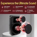 Pyle 1000W Portable Bluetooth PA Speaker with Wireless Mic