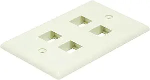 Monoprice 106732 Keystone Wall Plate - 4 Port, Ivory