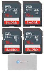 SanDisk SDSDUN-0016G 16GB Ultra SDHC Card - 4-Pack Bundle