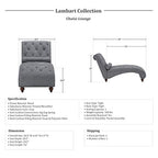 Lexicon S181162GY Lambart Gray Chaise Lounge