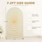 HANGING BULBS Beige Waterfall Draped Arch Backdrop Cover