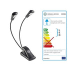 K&M 240/5 Dual Gooseneck Music Stand Light LED