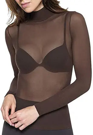 Lupo 00840-001-8870-u Women's Sheer Long Sleeve Turtleneck — main product image