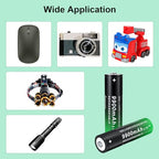 MLGBDC Rechargeable Button-Top Batteries with Charger, 2-Pack