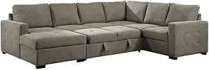 Lexicon Sectional Sofa with Chaise & Storage - Brown