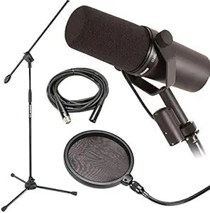 Shure 43221-88234 SM7B Dynamic Vocal Mic Bundle: Boom, Pop Filter