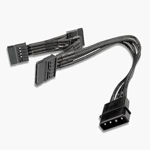 NZXT CB-44SATA Sleeved Molex to 4 SATA Power Cable