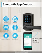 HIDALIFE Smart Keypad Door Lock with Handle and App Control