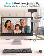 Etour 19-Inch Gooseneck Webcam Desk Mount and Mic Flange Bundle