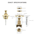 OVSAL Quick-Release Cutout Bass Guitar Strap Locks, Gold 2-Pack