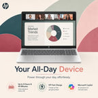 HP Ultrabook 16GB Intel N100 Everyday Laptop, Silver