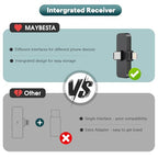 MAYBESTA Wireless Mini Microphone for iPhone, Android Phone - Lavalier Lapel Mic for Audio Video Recording - Clip on Content Creator Microphones for YouTube Tiktok Podcast Vlogging