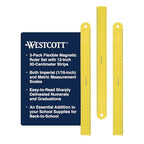 Westcott 16264 Magnetic Flexible Rulers 12 Inch 3-Pack Yellow