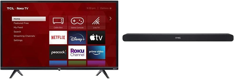 TCL 32S335 32-inch 720p Roku Smart TV with Sound Bar — main product image