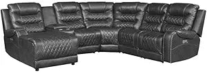 Lexicon Putnam 6PC Power Reclining Sectional with Left Chaise Gray