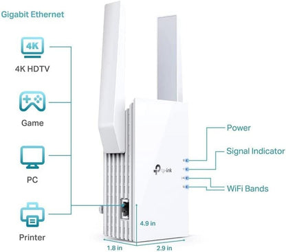 TP-Link AX3000 RE705X WiFi 6 Range Extender (Renewed)