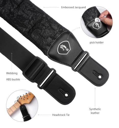 rockyou Padded Neoprene Guitar Strap with Pick Holder — main product image