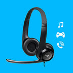 Logitech 981-000014 USB Headset H390 Noise Cancelling Microphone Bundle