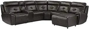 Lexicon 6-PC Faux Leather Modular Recliner Sectional Brown