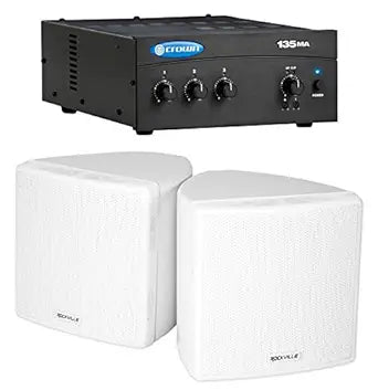 Crown 135MA + Cube 70V Restaurant Amplifier Speaker Kit