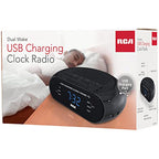 RCA RC207A USB Charging Clock Radio Blue LED