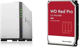 Synology DS220j 2-Bay NAS with WD Red Pro 4TB HDD — main product image