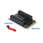 JIAPIKA mPCIe Storage Expansion Card with Four ATA Ports