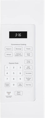 GE E99GEJVM3160DFWW 1.6 Cu. Ft. White Over-the-Range Microwave Bundle