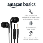 Amazon Basics Wired In-Ear Earbuds with Microphone