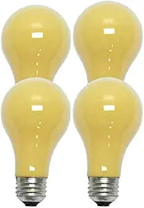 GE Bug Outdoor Light Bulb 90W Yellow 4-Pack — main product image