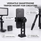 Fabater Phone Tripod Mount with 360 Ball Head and Dual Cold Shoe