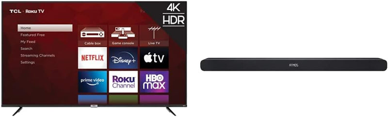 TCL 75S435 75-Inch 4K UHD Roku Smart TV + Alto 8 Soundbar — main product image