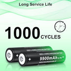 MLGBDC Rechargeable Button-Top Batteries with Charger, 2-Pack
