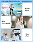 HONGJIEYUAN Pink Wireless Lavalier Microphone Set