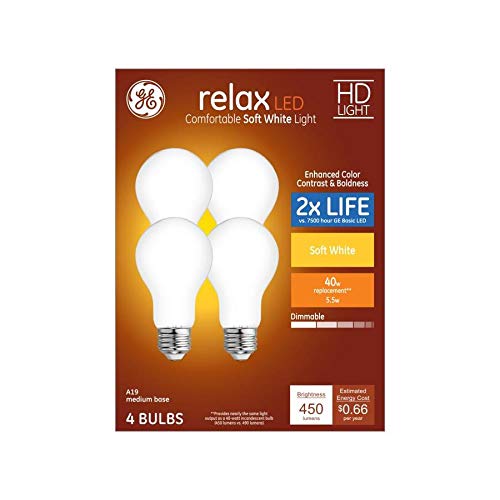GE 44858 Relax 40W Equivalent Dimmable LED Bulbs
