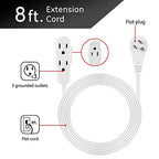 GE 57366 8ft Extension Cord 2-Pack - 3 Outlet Grounded