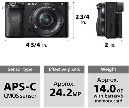 Sony ILCE6100Y/B Alpha A6100 Mirrorless Camera with 16-50mm and 55-210mm Lenses